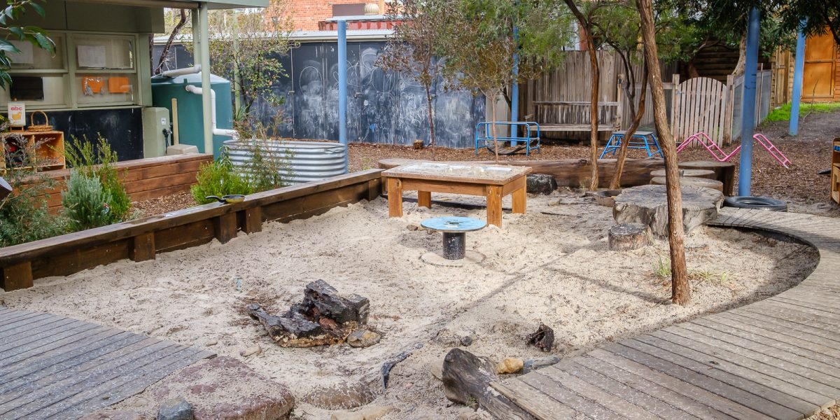 one of the two sandpit areas of the centre.